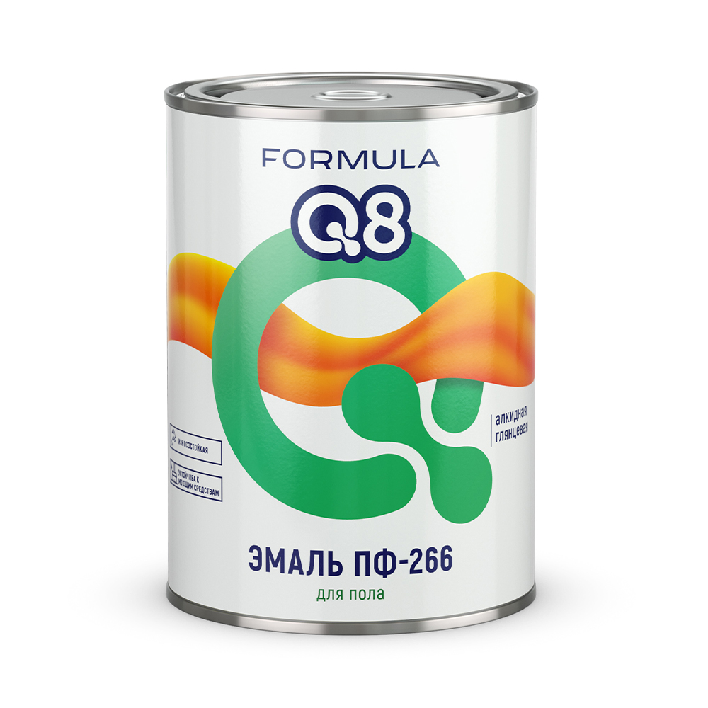 Эмаль  пф-266  желто-коричневая  0,9 кг (1/14) "formula q8"