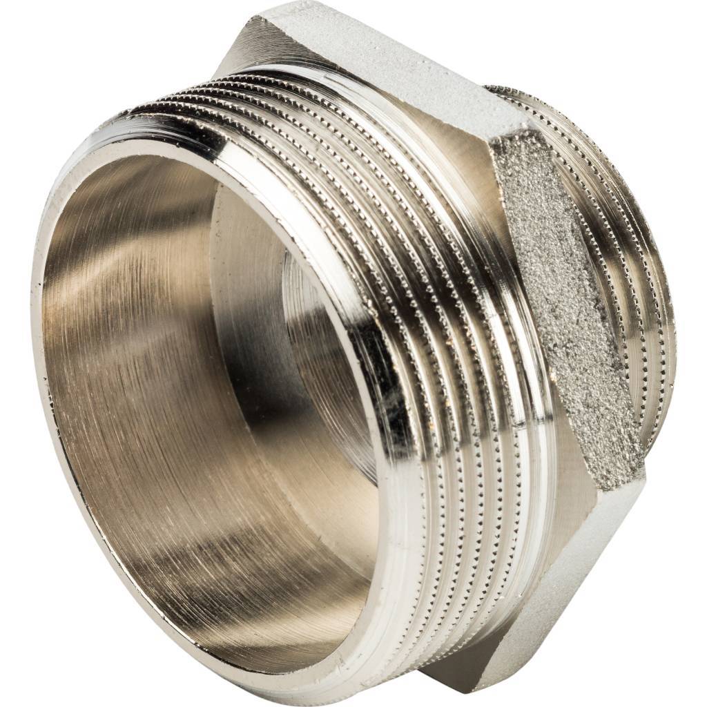 Ниппель переходной резьбовой НР 2" x 1"1/4 никель STOUT