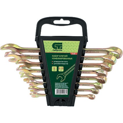 Набор ключей комбинированных 8-19 мм, 8 шт Сибртех (15438)