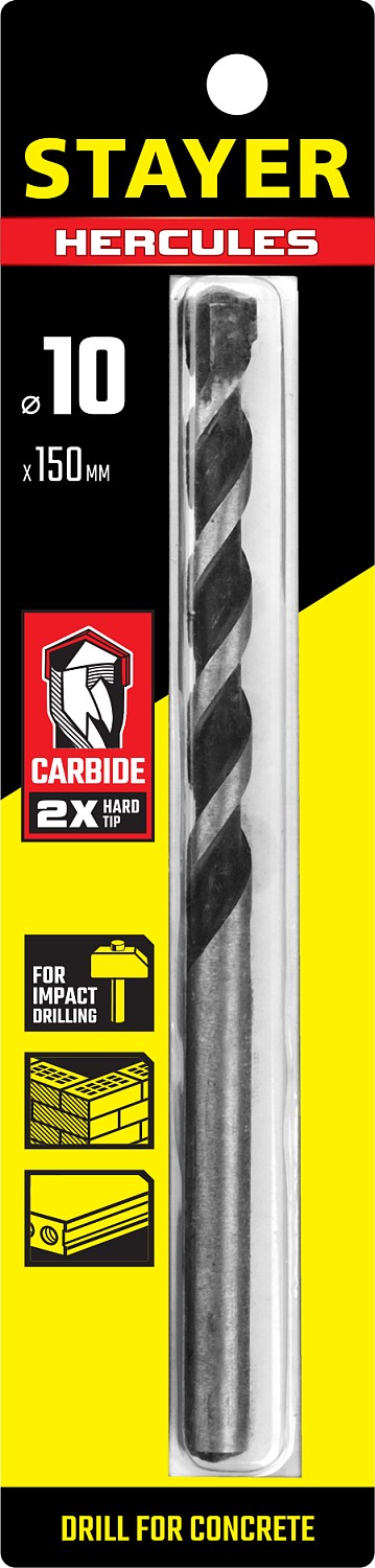 STAYER Hercules, 10 x 150 мм, cверло по бетону, Professional (2915-150-10)