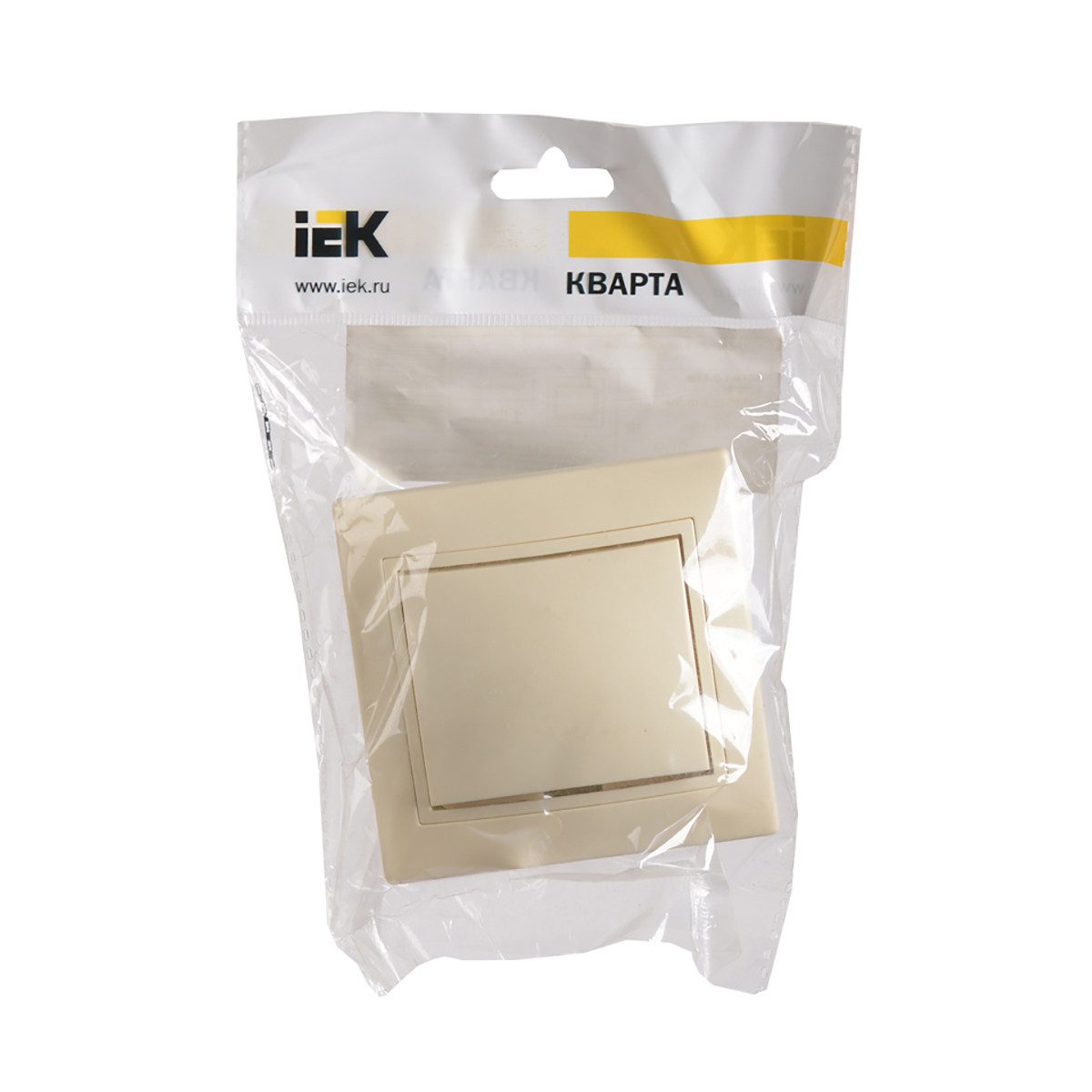 Выключатель "кварта" 1 кл. вс10-1-0-км, 10а (керам.) кремовый (1/10/200) "iek"