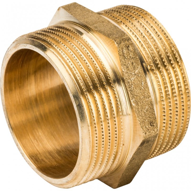 Ниппель НР 1"1/2 латунь STOUT