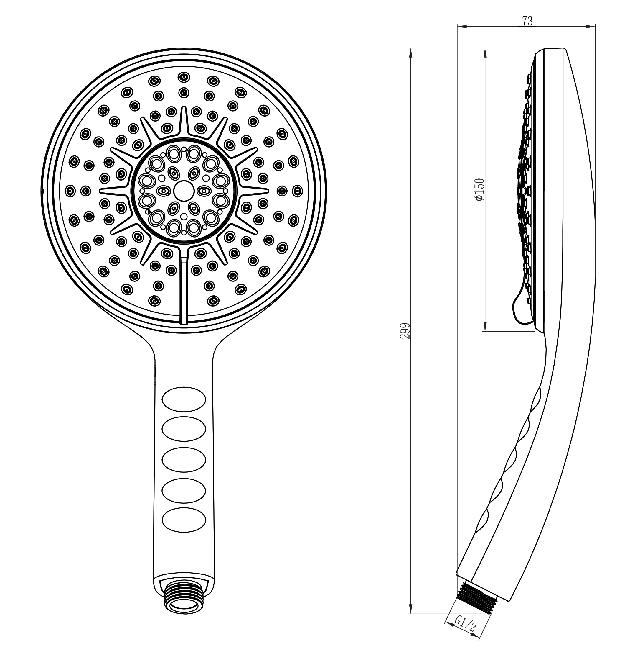 Лейка для душа d=150 мм 6 режимов lm0814c (1/10) "lemark"