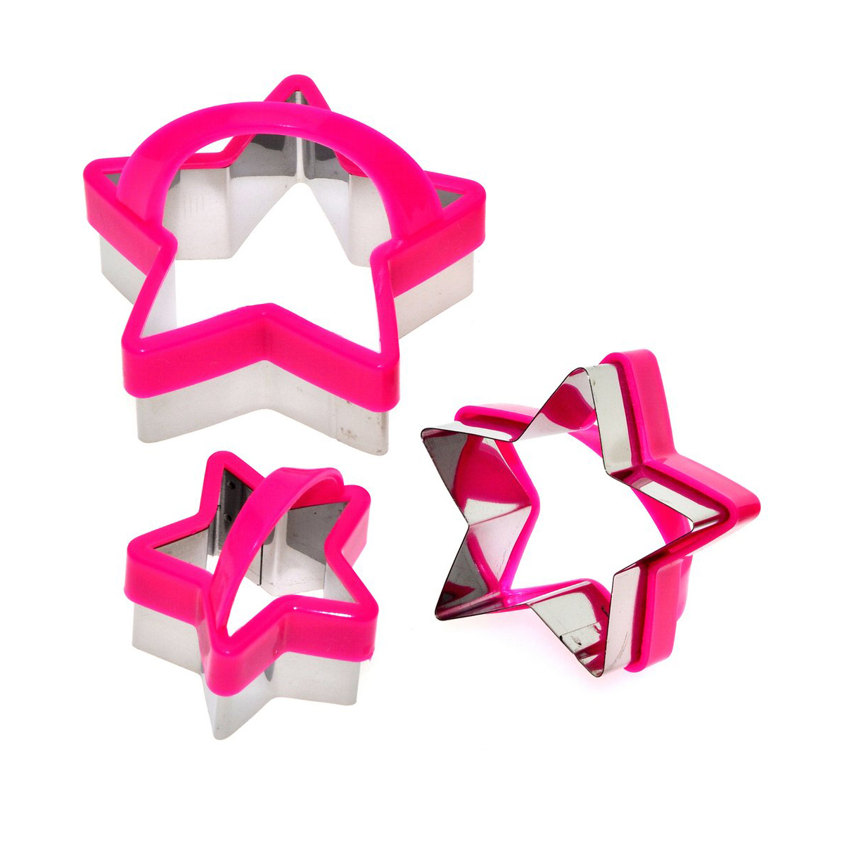 Формы кулинарные "звездочки" нержав. с пласт. ручками набор 3 шт. (1/12/144) "мультидом" an8-22