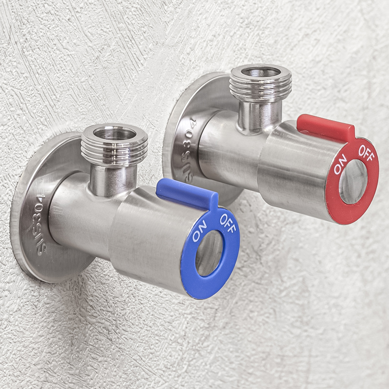 Комплект угловых кранов "rm" сталь 1/2" х 1/2", наружн/наружн, керамическая кран-букса (1/48)