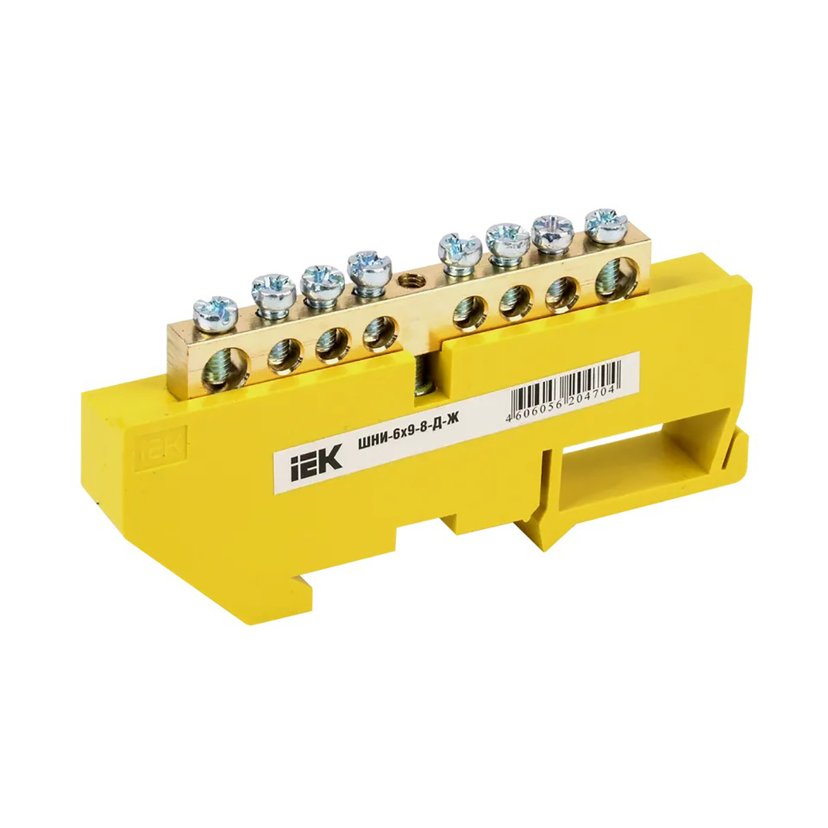 Шина pe "земля" в изоляторе на din-рейку шни-6х9-8-д-ж (20/500) "iek"