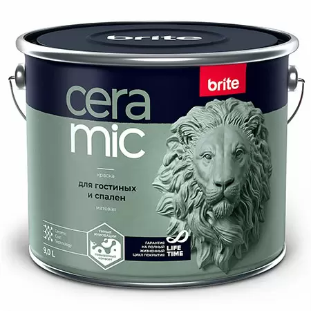 BRITE CERAMIC краска для гостиных и спален, матовая, база С (9л)