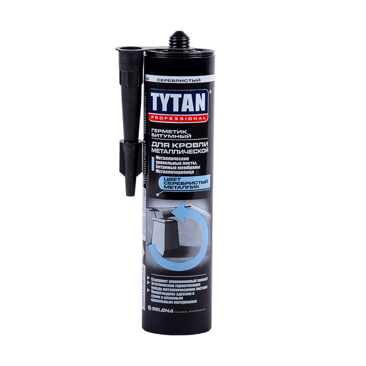 Герметик для металлической кровли битумный серебристый 310 мл (12) "tytan professional"
