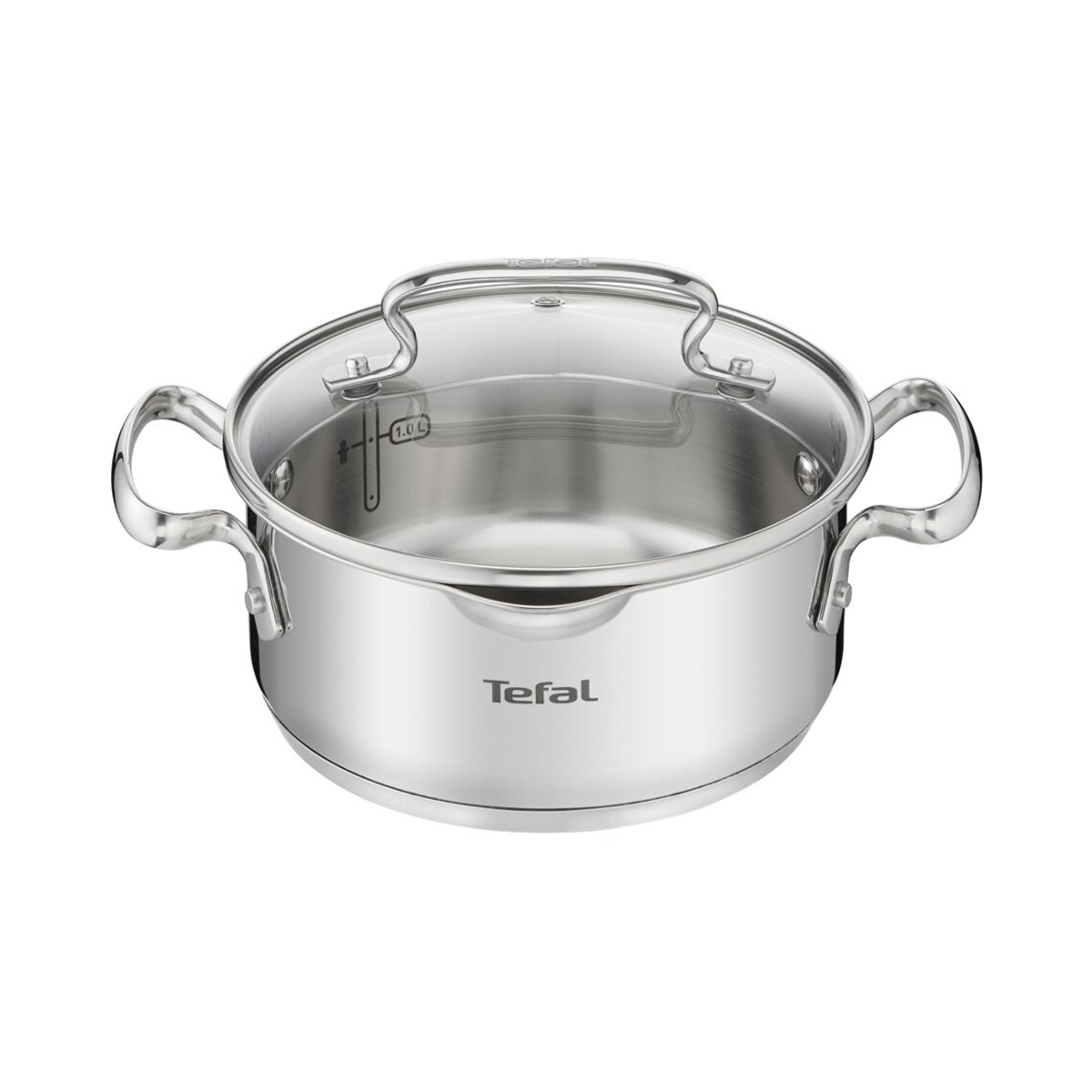 Кастрюля нержав. "duetto+" 2 л, стекл. крышка 18 см (1/4) "tefal" g7194355