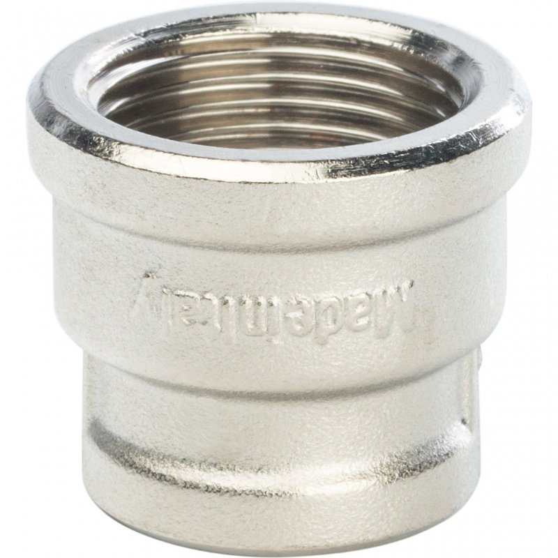 Муфта резьбовая переходная 3/4" x 1/2" ВР никель STOUT