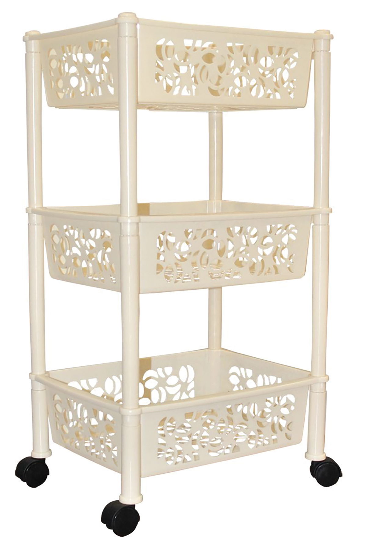 Этажерка на колесах "prima" 3 полки-корзины (1/10) "branq" bq2828