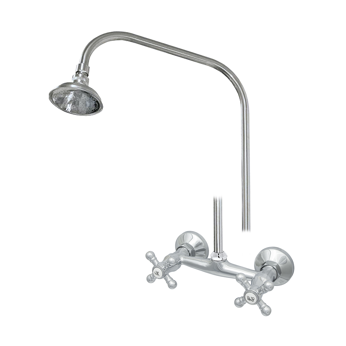 Душевая система "стандарт" цс-см 293/1 к м_крест  двухвентильная (стойка с верхним душем) (1/10)