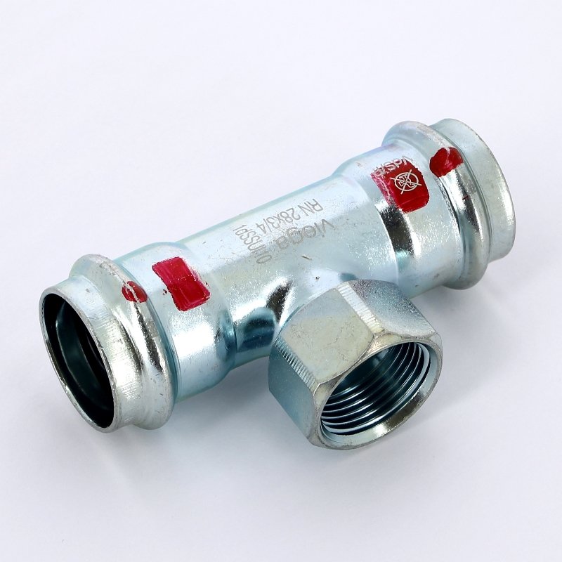 Тройник пресс-В 28x3/4"x28 оцинкованная сталь Prestabo VIEGA