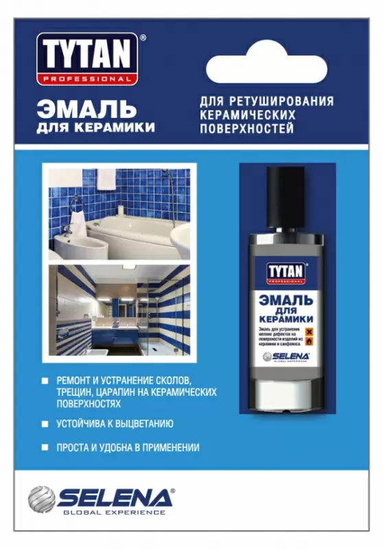 TYTAN PROFESSIONAL эмаль для реставрации керамики, белая (8мл)