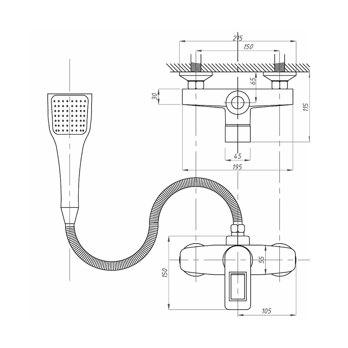 Смеситель для душа fzs-w17 (белый) (1/10) "fauzt"