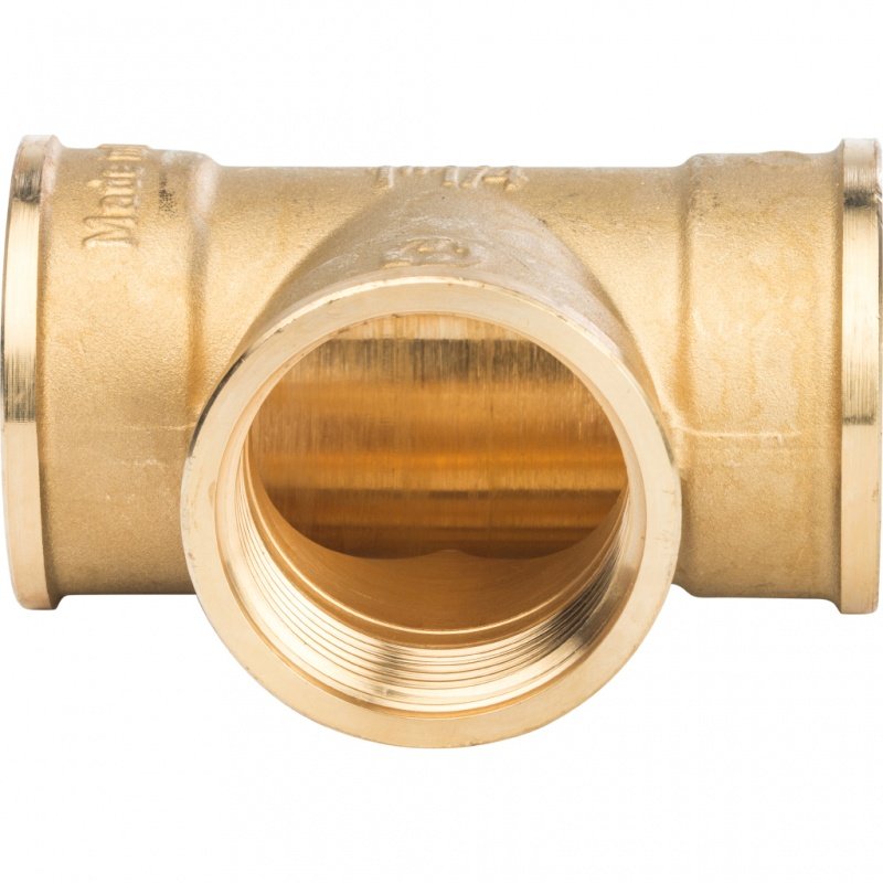 Тройник резьбовой ВР 1"1/4 латунь STOUT