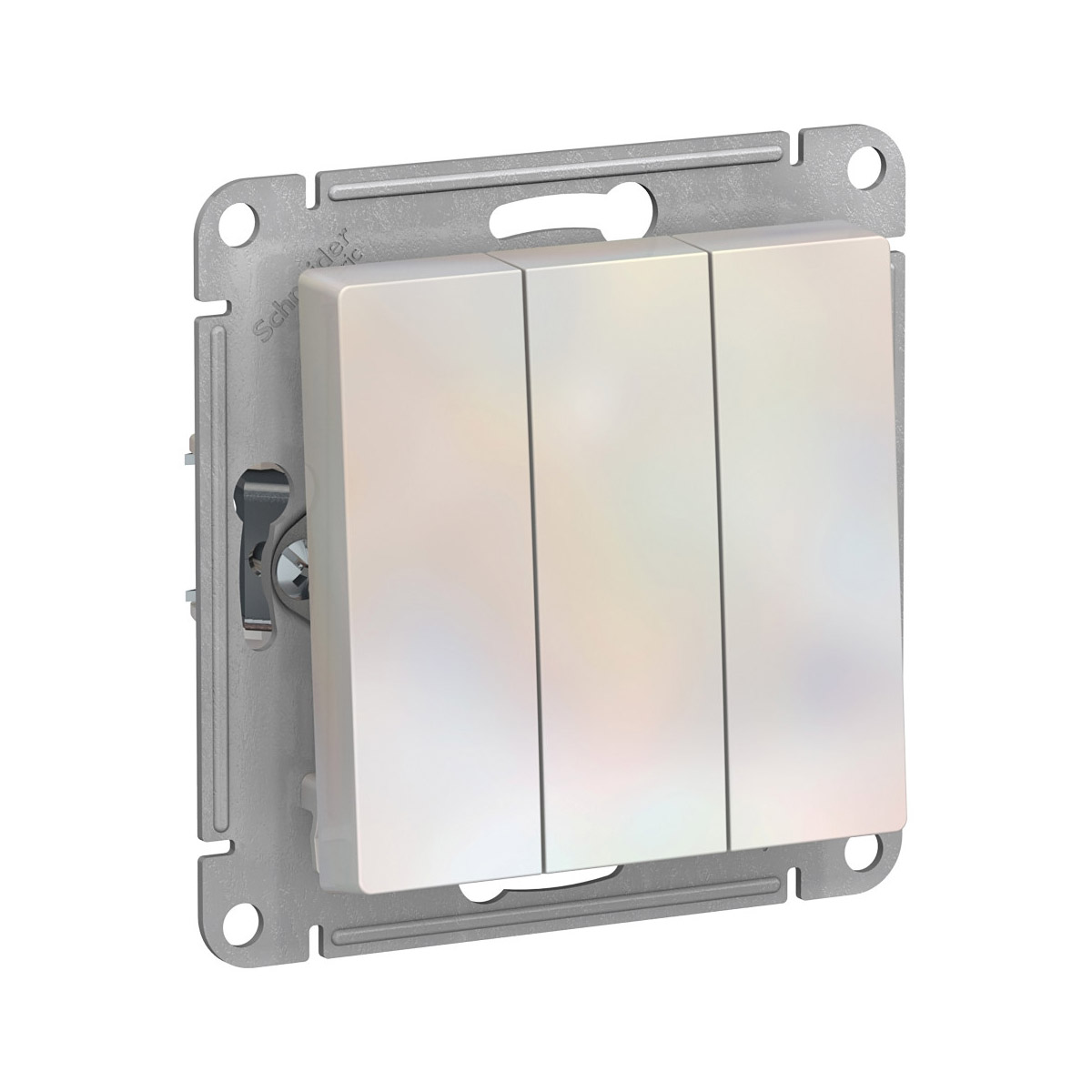 Выключатель "atlasdesign" 3-х кл. (механизм) 10а, жемчуг (1/10/60) "schneider"