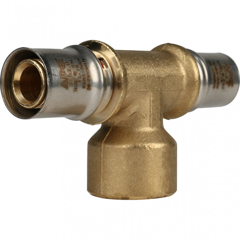 Тройник переходной под пресс 20 х 3/4" х 20 (ВР) STOUT для МП труб