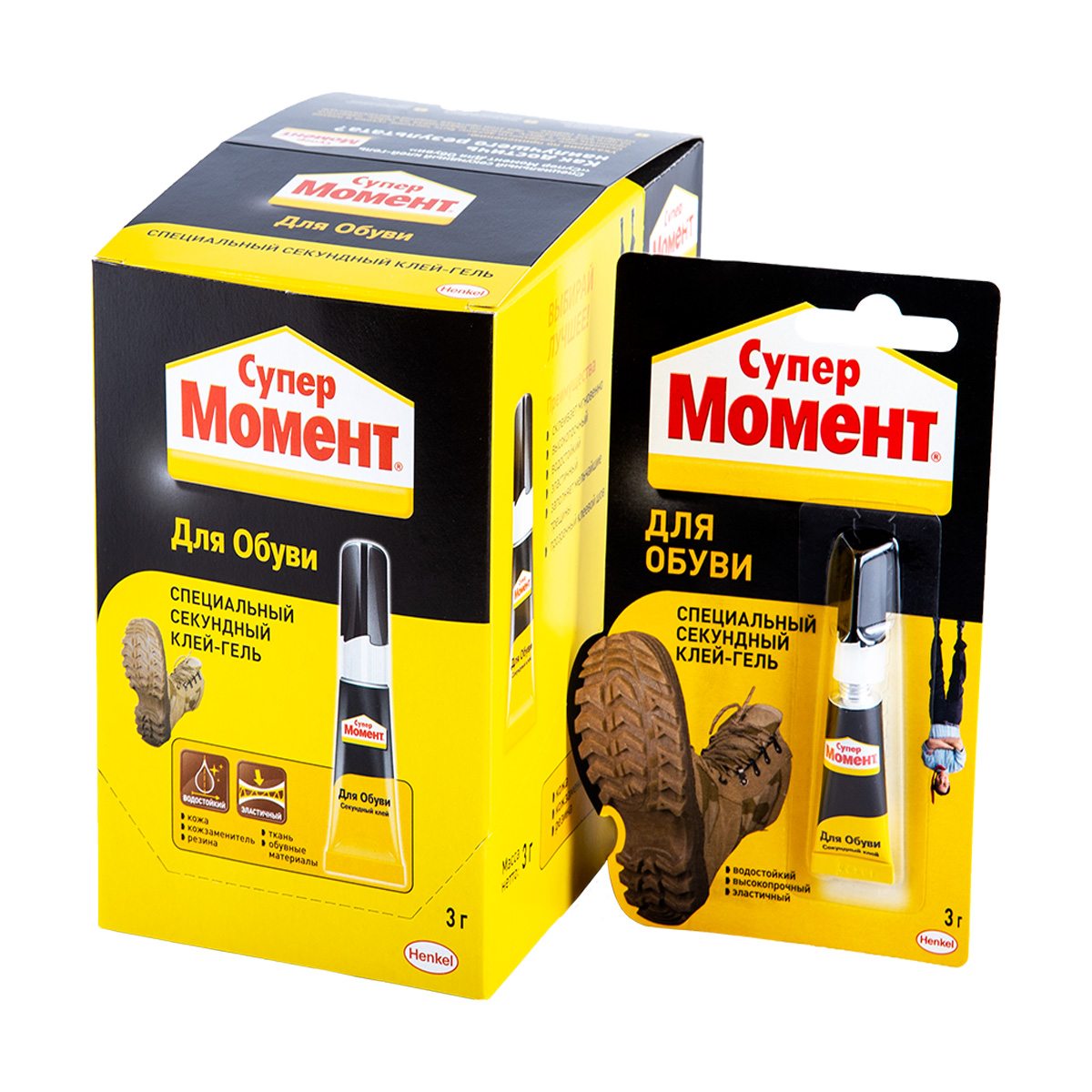 Клей момент супер для обуви 3 г ед. блистер в шоу-боксе (1/10/120)  хенкель
