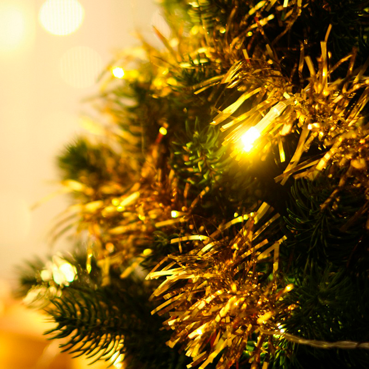 Электрогирлянда "мишура золотая" 1,5 м, 10 теплых ламп, шнур прозр. (1/24) "neon-night" 304-012