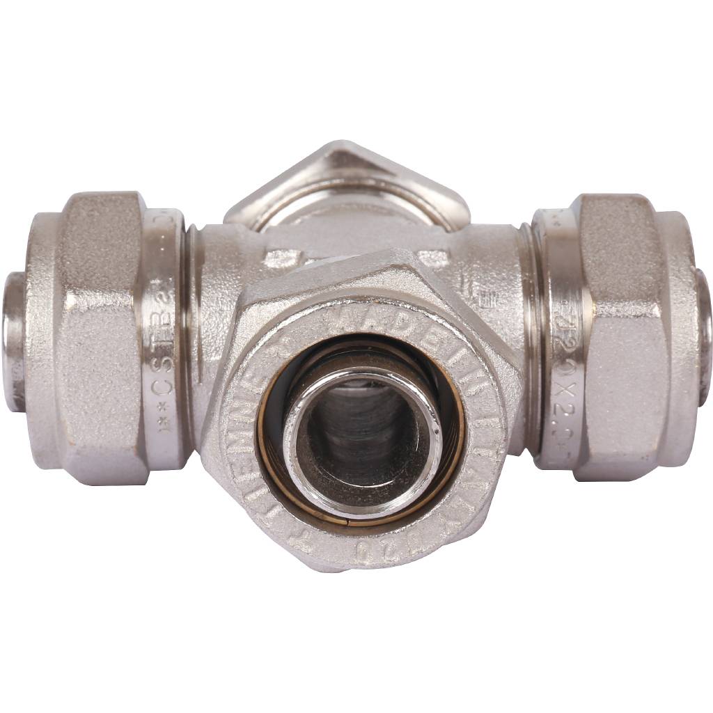 Крестовина равнопроходная 20 x 20 x 20 x 20 под обжим TIEMME для металлопласта