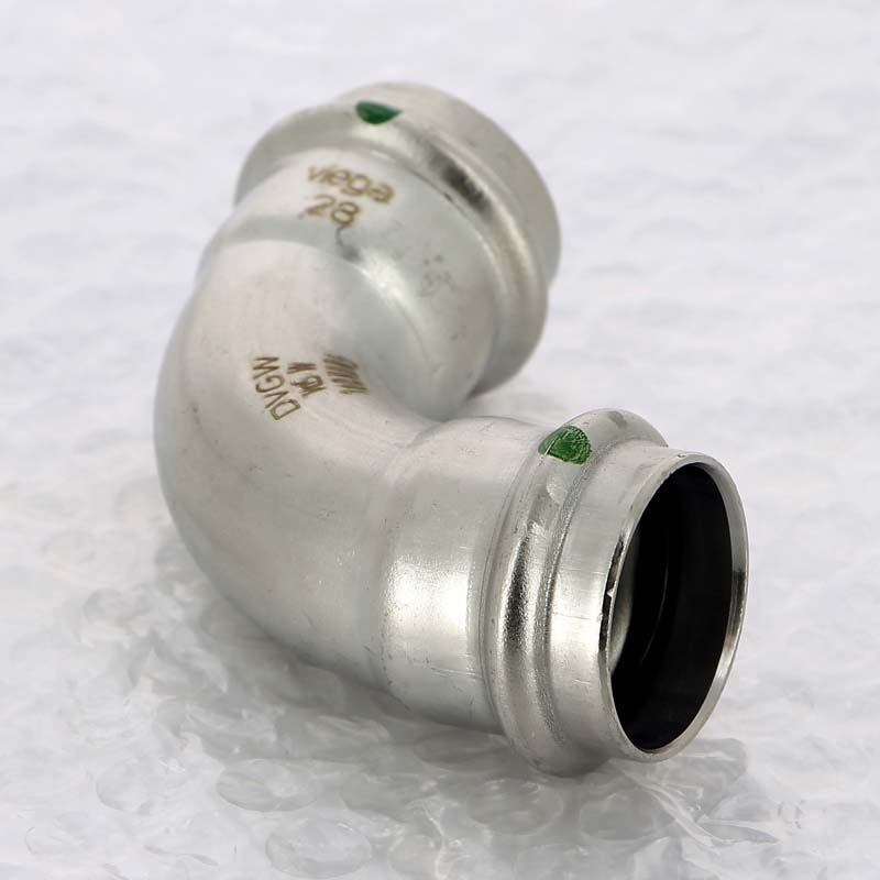 Угол пресс 28 нержавеющая сталь Sanpress Inox VIEGA