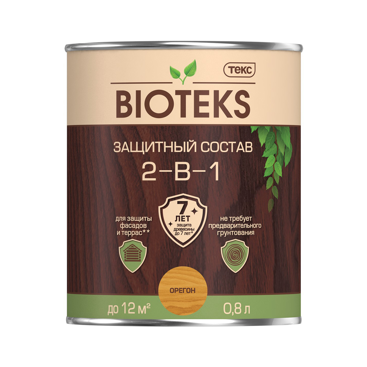 Биотекс орегон  0,8 л (1/14) защитный состав  2 в 1 "bioteks"