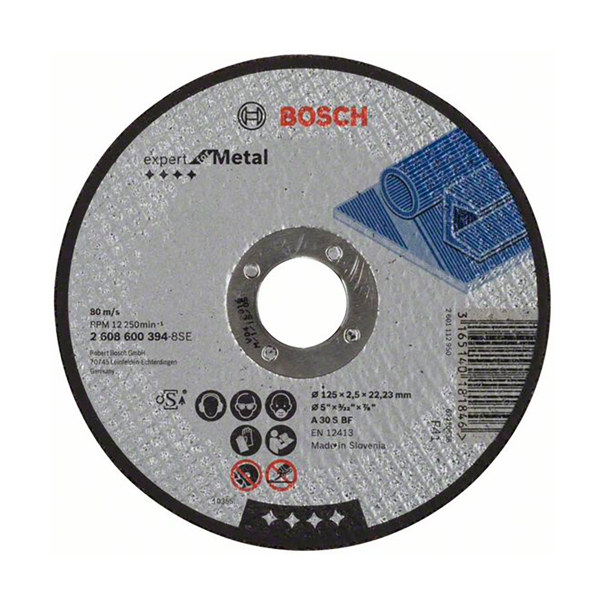 Круг отрезной по металлу "expert for metal" 125 х 2,5 х 22,2 мм (1) "bosch" 2608600394