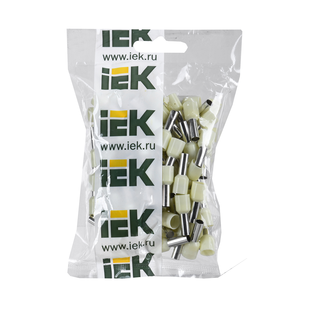 Наконечник-гильза е 10-12  10 мм² с изолир. фланцем, слон. кость, упак. 100 шт. (1/10/240) "iek"