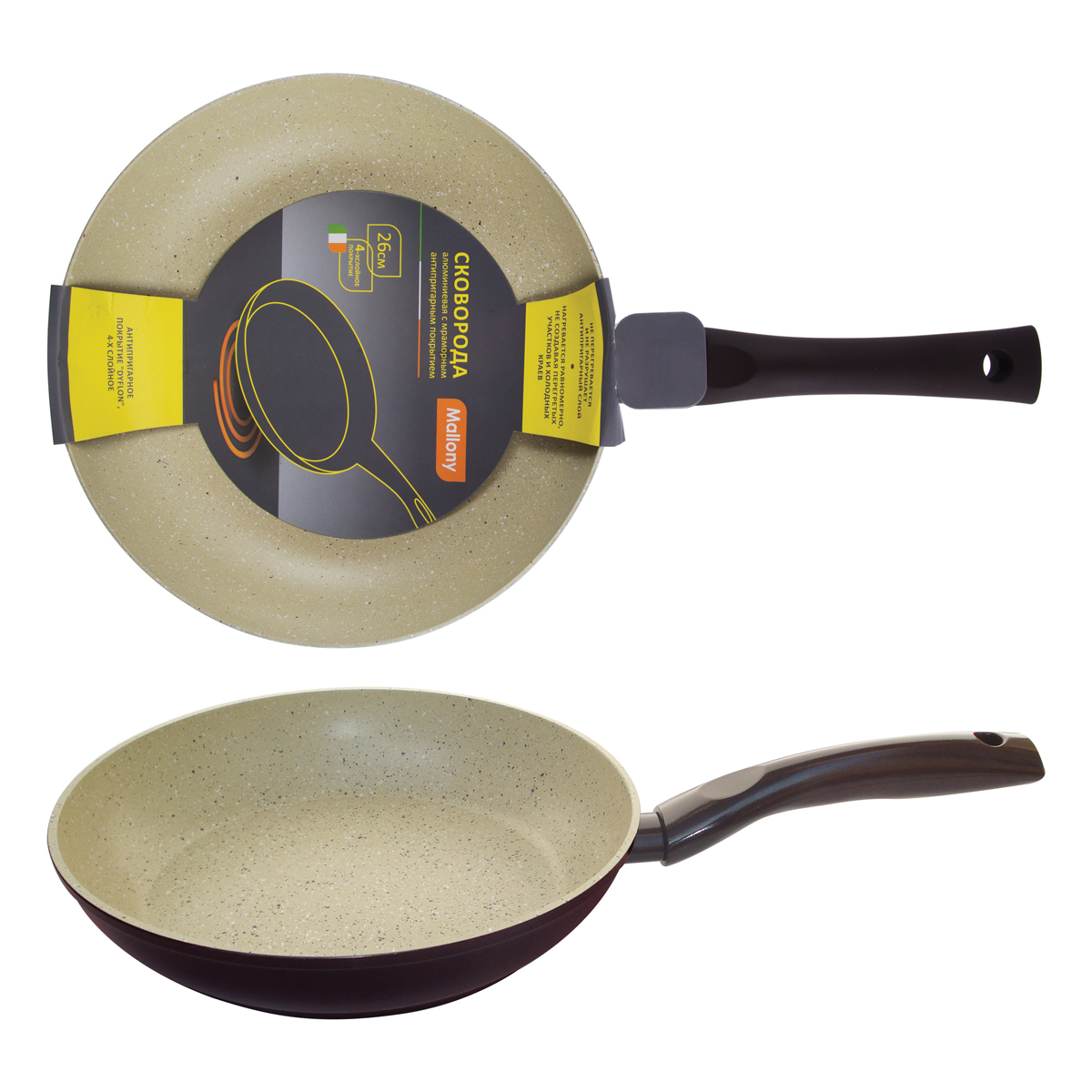 Сковорода антипригарн. "favorito" 26 см (1/10) "mallony" mp-26