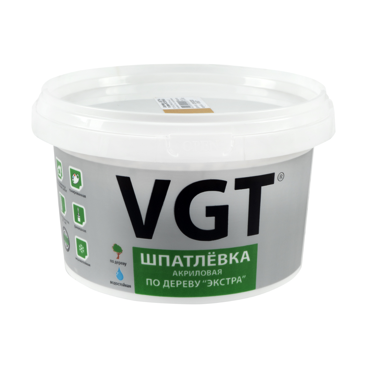 Шпатлевка по дереву "экстра" дуб 1 кг (6) "вгт"
