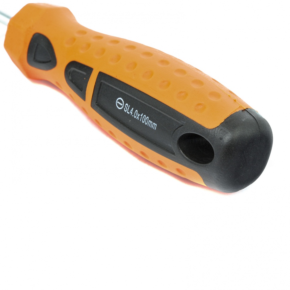 Отвертка "Point", SL4 х 100 мм, CrV, двухкомпонентная рукоятка Sparta (11763)