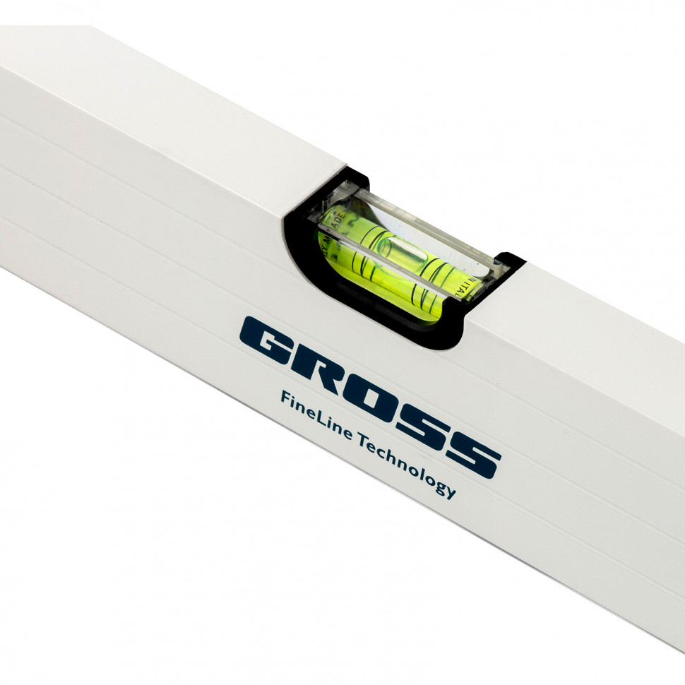 Уровень алюминиевый, 1000 мм, усиленный, рукоятки, фрезерованный, 3 глазка, магнитный Gross (34372)