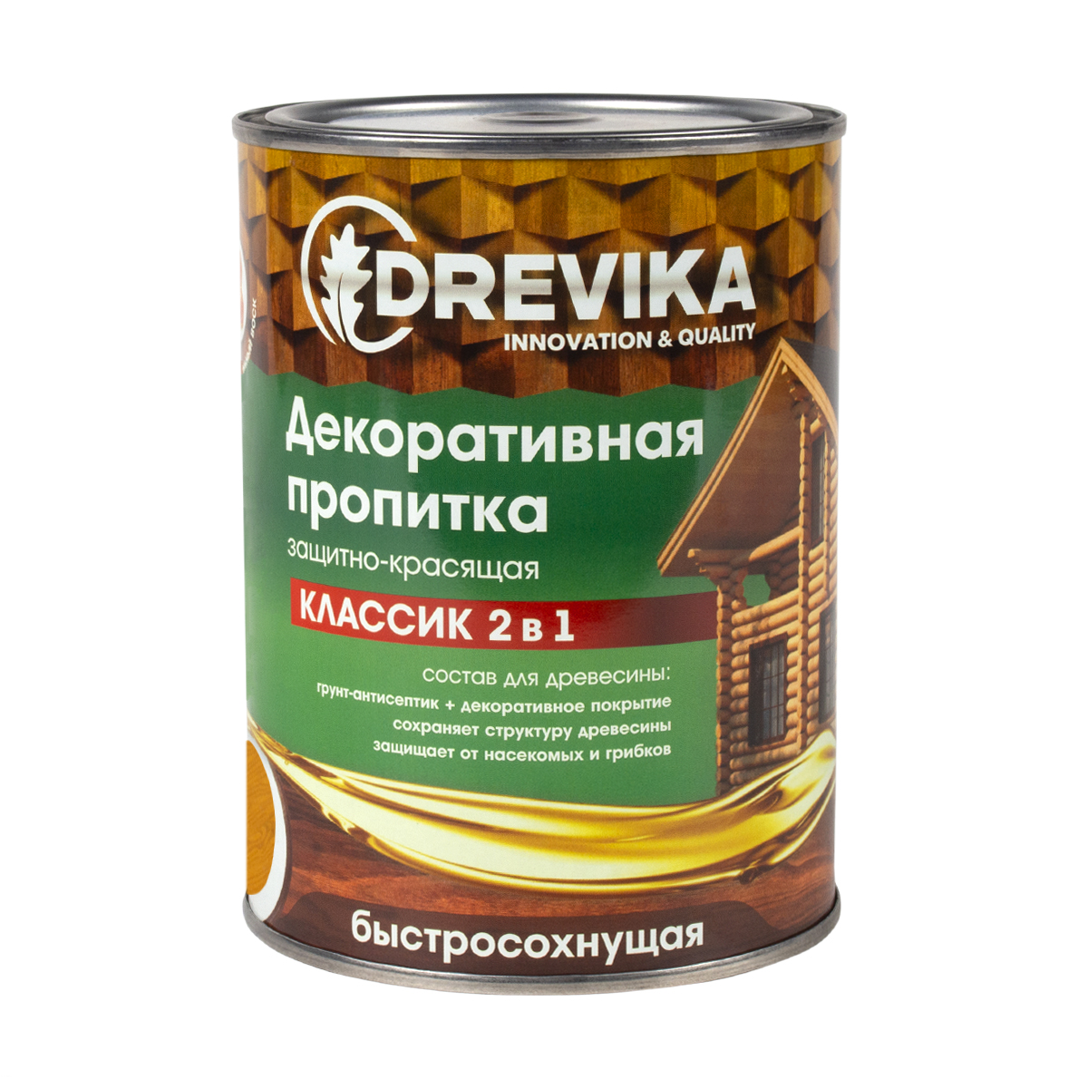 Пропитка декоративная "классик 2 в 1" сосна 0,75 л (1/8) "drevika"