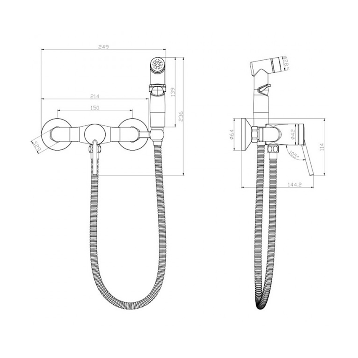 Смеситель с гигиеническим душем "minima"  lm3818c (1/10) "lemark"