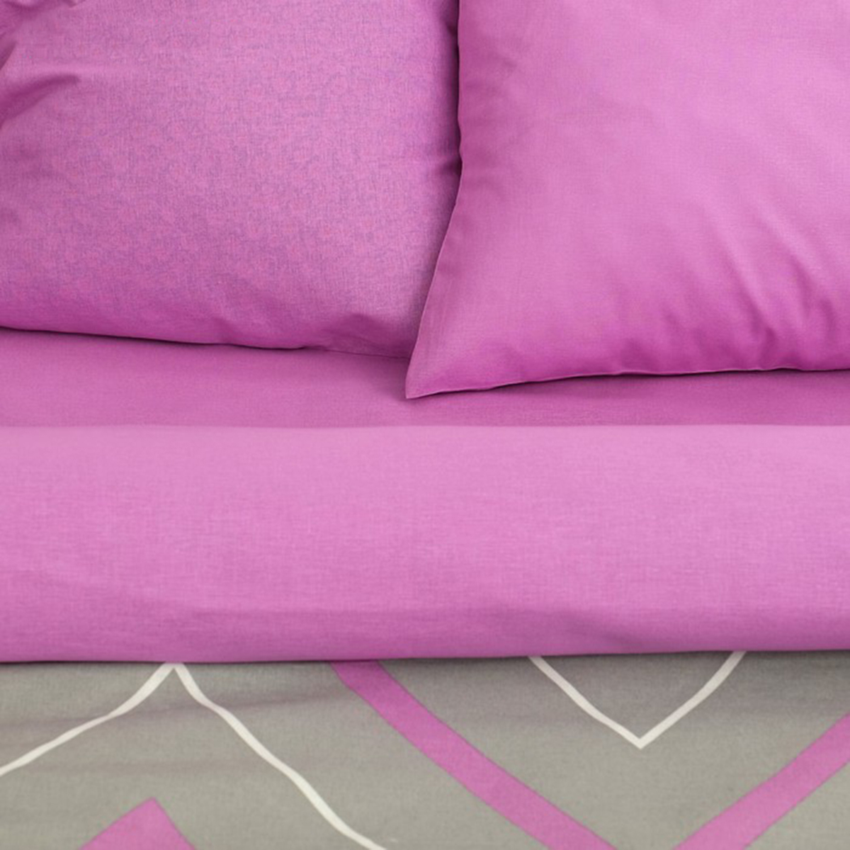 Постельное белье "этель" сиренево-серые зигзаги 1,5 сп. (поплин) (1) 2565822