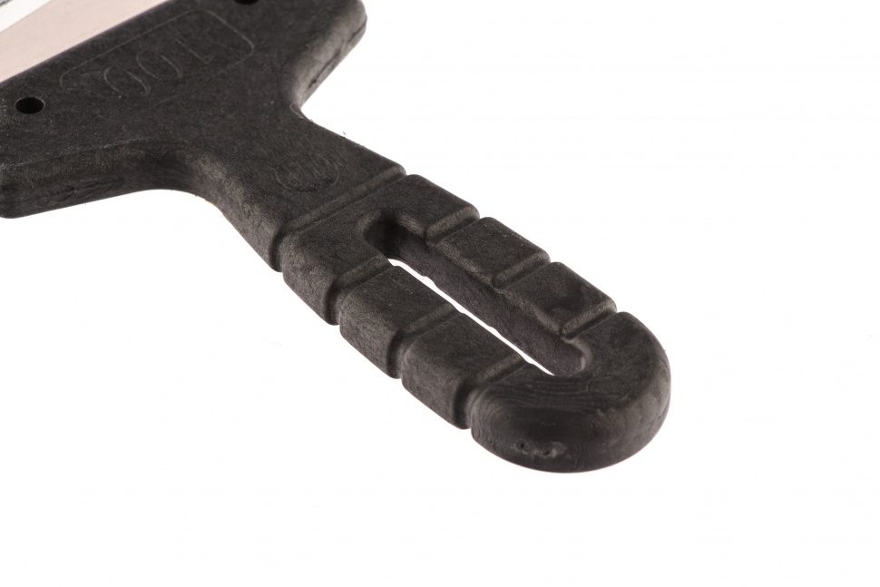 Шпатель из нержавеющей стали, 100 мм, зуб 4 х 4 мм, пластмассовая ручка Сибртех (85453)