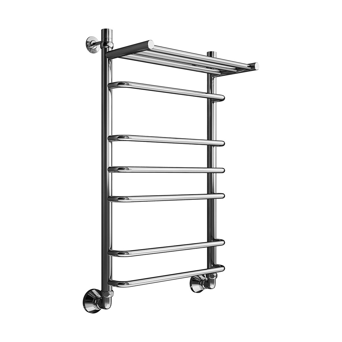 Полотенцесушитель водяной вид 9 "эко" 500*800 гайка/гайка, с полкой (хром) (1) "маргроид"