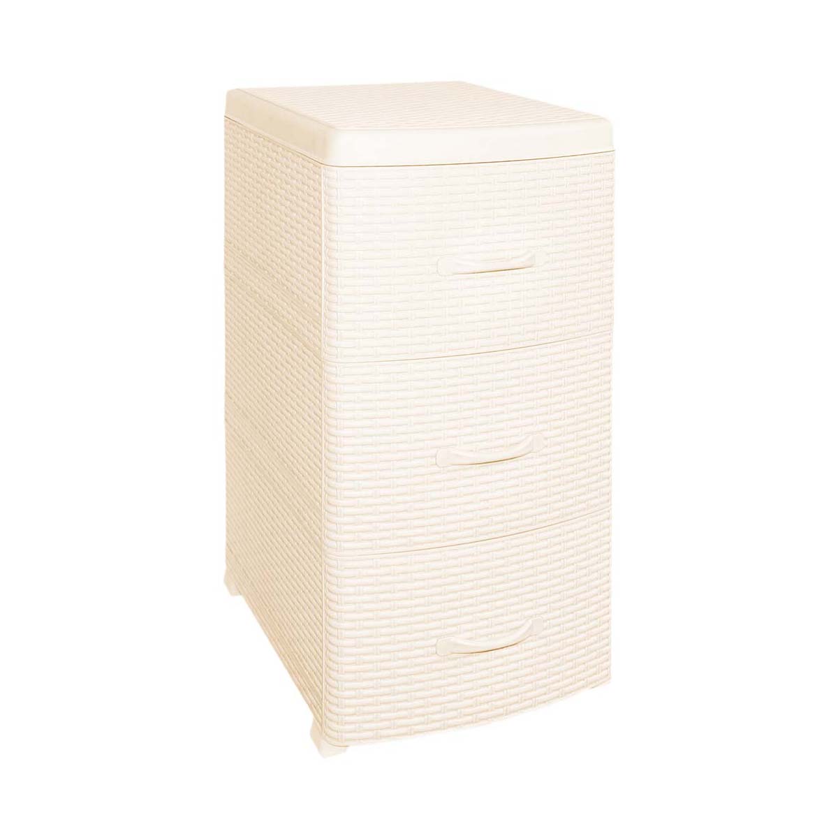 Комод "ротанг"  3-х секцион. (слоновая кость) (1) "виолет"