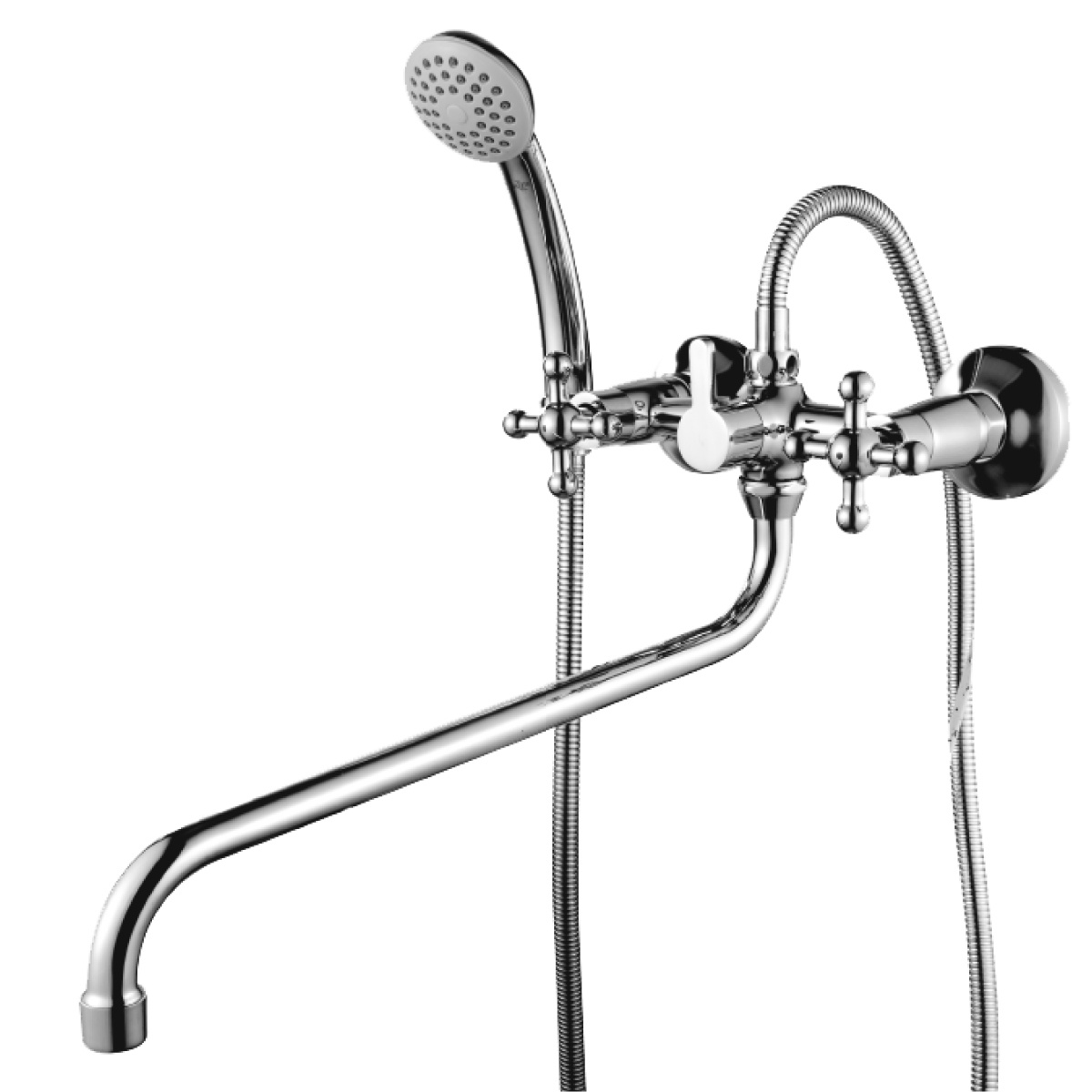 Смеситель для ванн  g02-84  s-образн. круглый излив, двухвентильный (1/12) "rossinka"