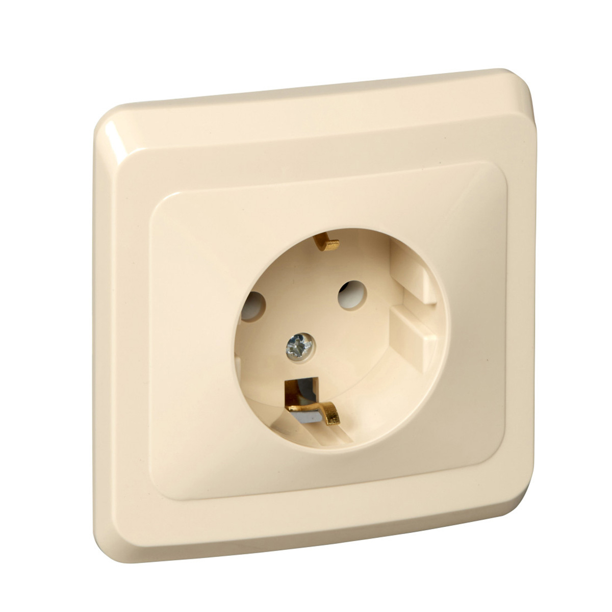 Розетка "этюд" 1 местн. с заземл. 16а, кремовый (1/20/120) "schneider"