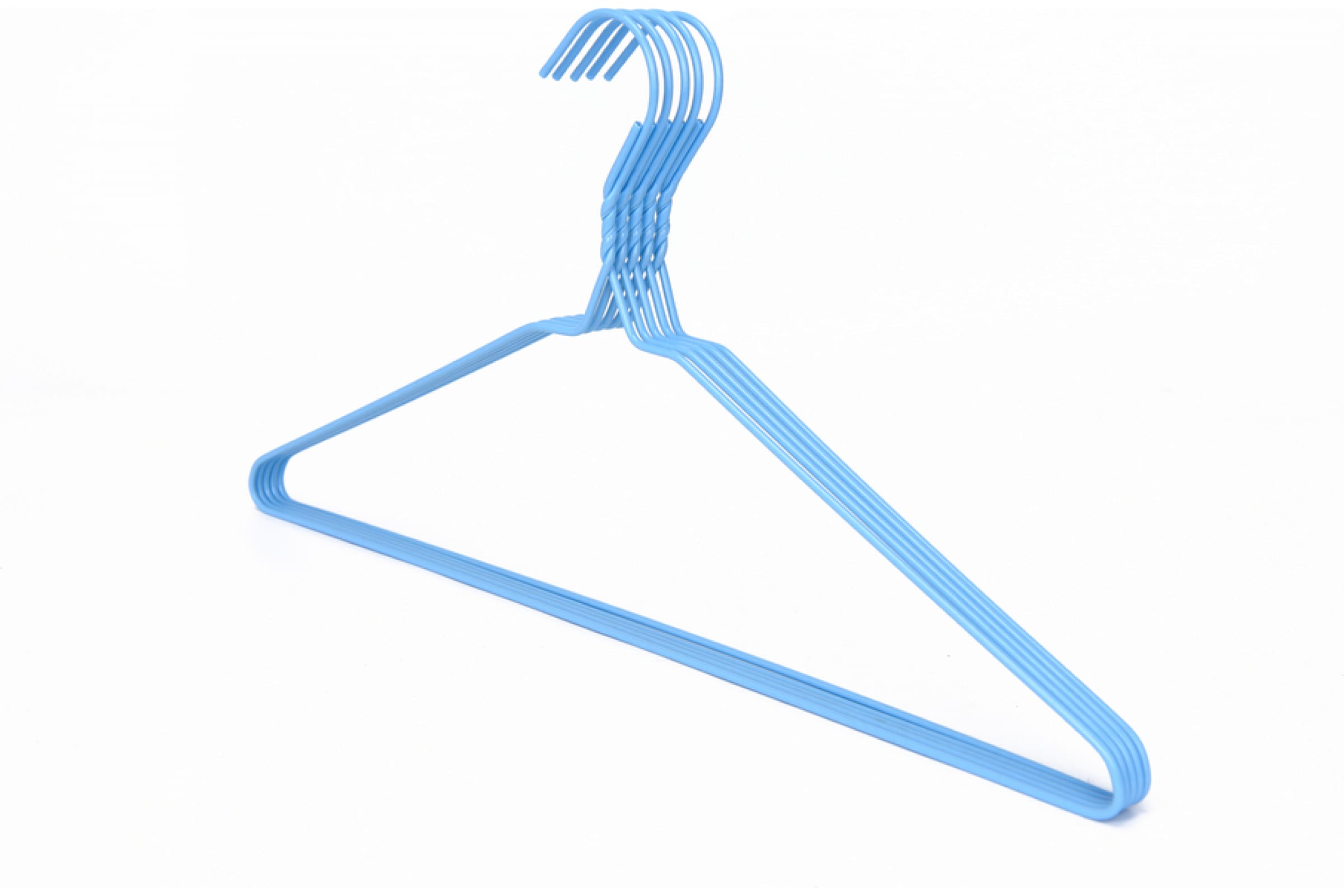 Вешалки-плечики для одежды 41 см, набор 5 шт. сталь/пвх (голубой) (1/100) "аквадекор" ahg-1921-5