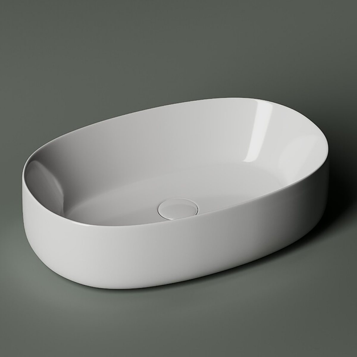 Раковина накладная "element" 540*350*145 мм овальная, белая "ceramica nova" cn5023