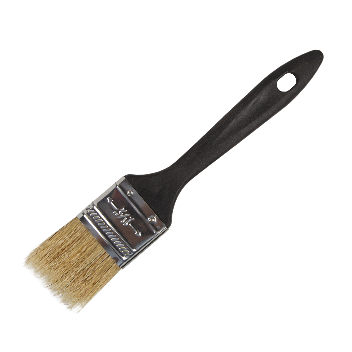 Кисть плоская №1,5/38 мм  (12/1200) натур. щетина, пласт.ручка "krafor" 003-0015