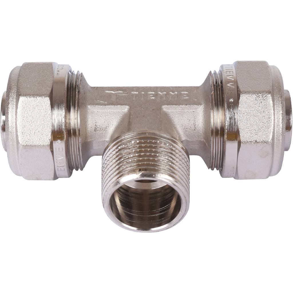 Тройник переходной 26 x 3/4" x 26 НР обжимной TIEMME для металлопластиковых труб