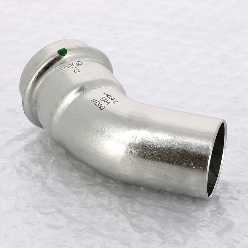 Угол-вставка пресс 45°42 нержавеющая сталь Sanpress Inox VIEGA