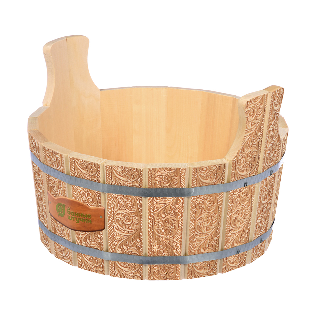 Ушат для бани и сауны "цветы" 15 л с орнаментом (1) "банные штучки" 33429