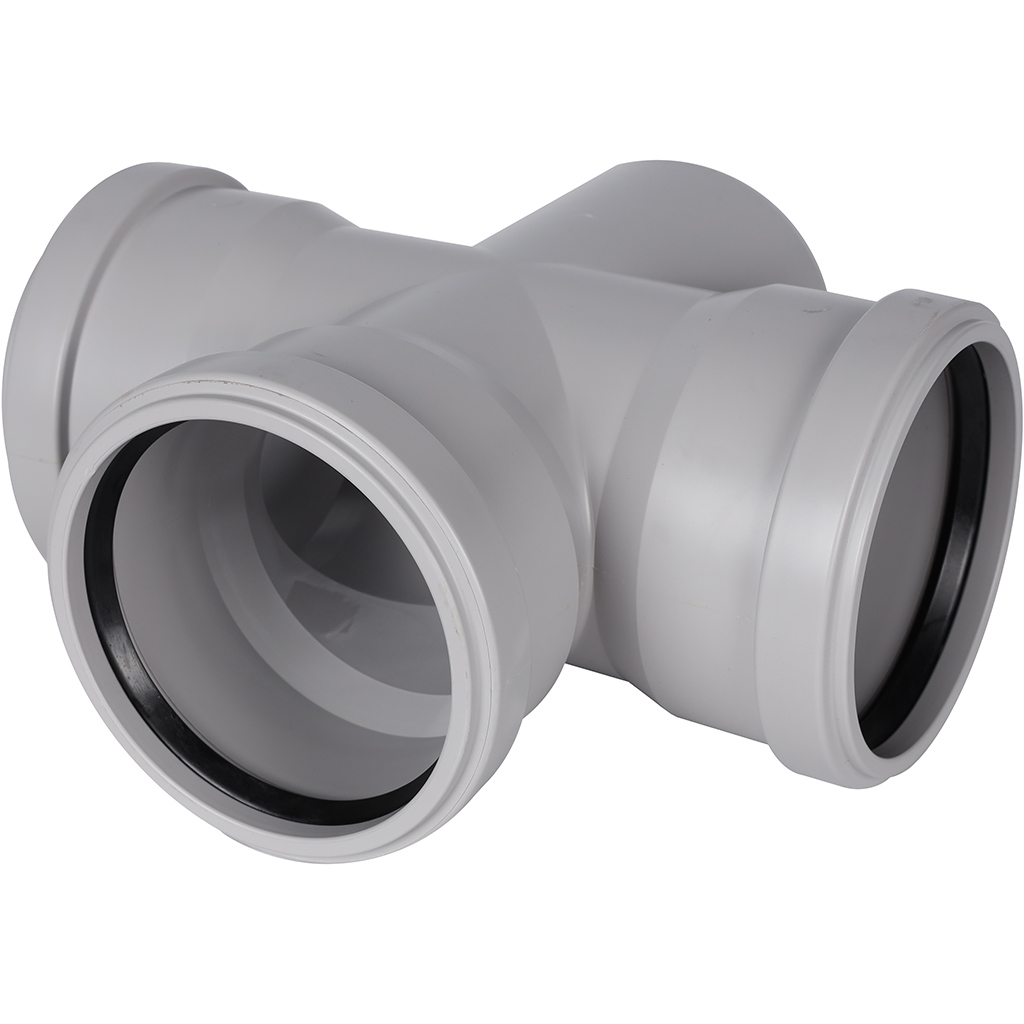 Крестовина 87,5° одноплоскостная канализационная бесшумная D = 110 х 110 х 110 мм STOUT