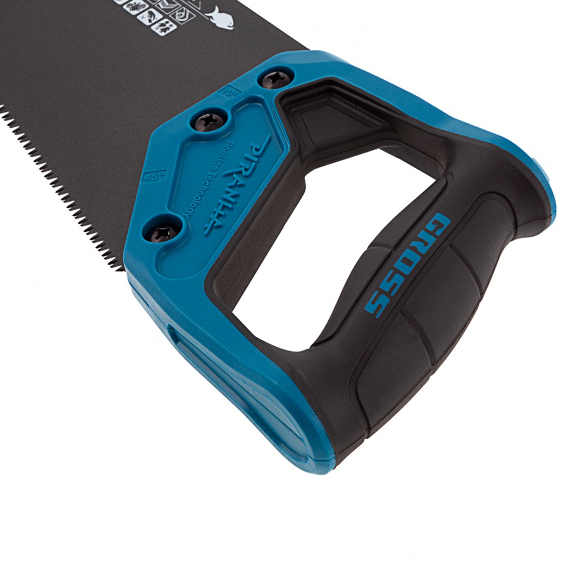 Ножовка по дереву "piranha" 400 мм 11-12 tpi, 3d-заточка, тефлон., двухкомп. рукоятка (1/48) "gross"