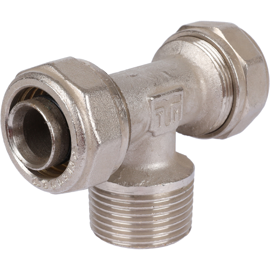 Тройник переходной 26 x 1" x 26 НР обжимной TIEMME для металлопластиковых труб